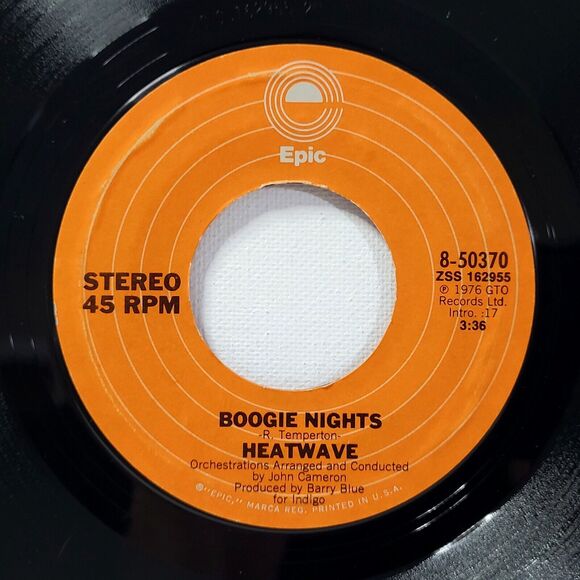 Epic Other - Heatwave 45 Boogie Nights / All You Do Is Dial on Epic EX Disco